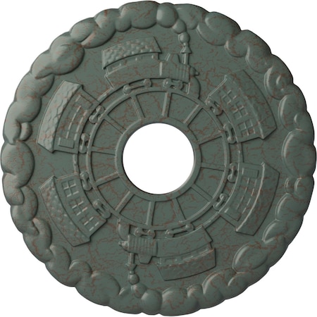 Ekena Millwork Kendall Train Station Medallion (Canopies up to 3 7/8"), 18 1/2"OD x 3 7/8"ID x 1"P, Cloud Burst CM18KDCBC
